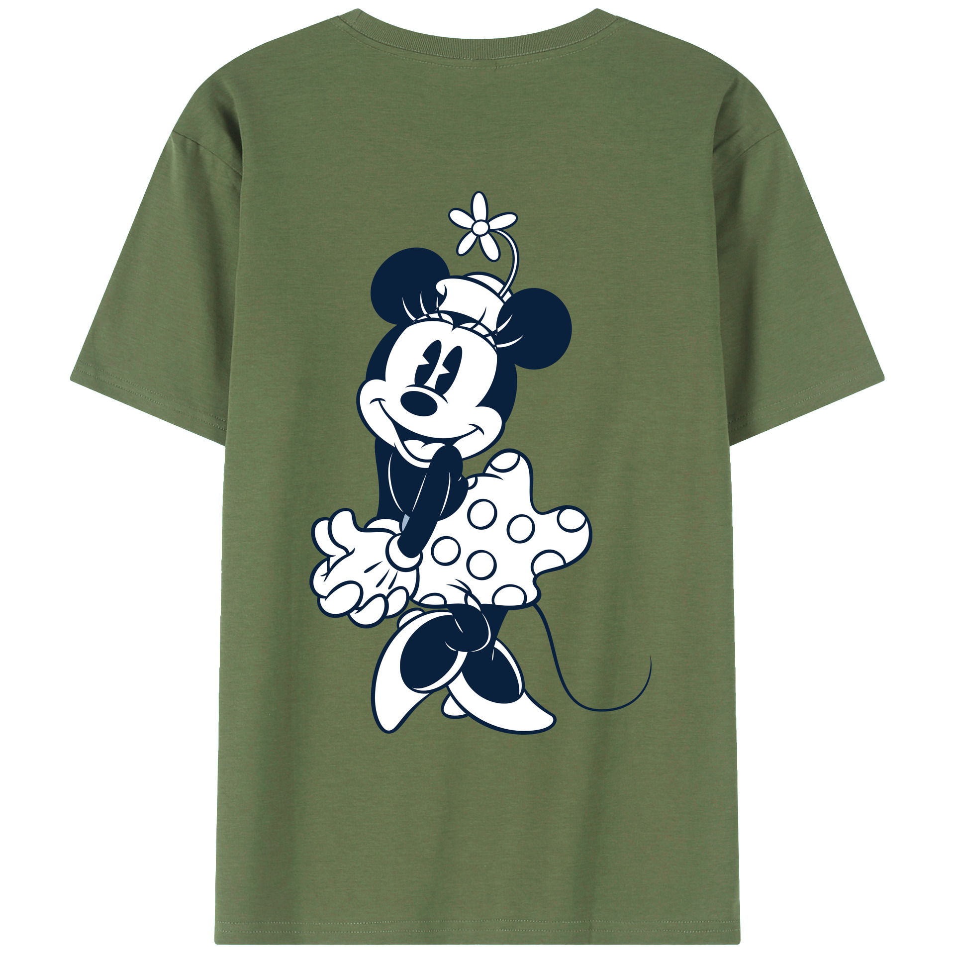 ミッキーマウス Mickey Mouse 綿100％ メンズ半袖Tシャツ（バックプリント） 通気性